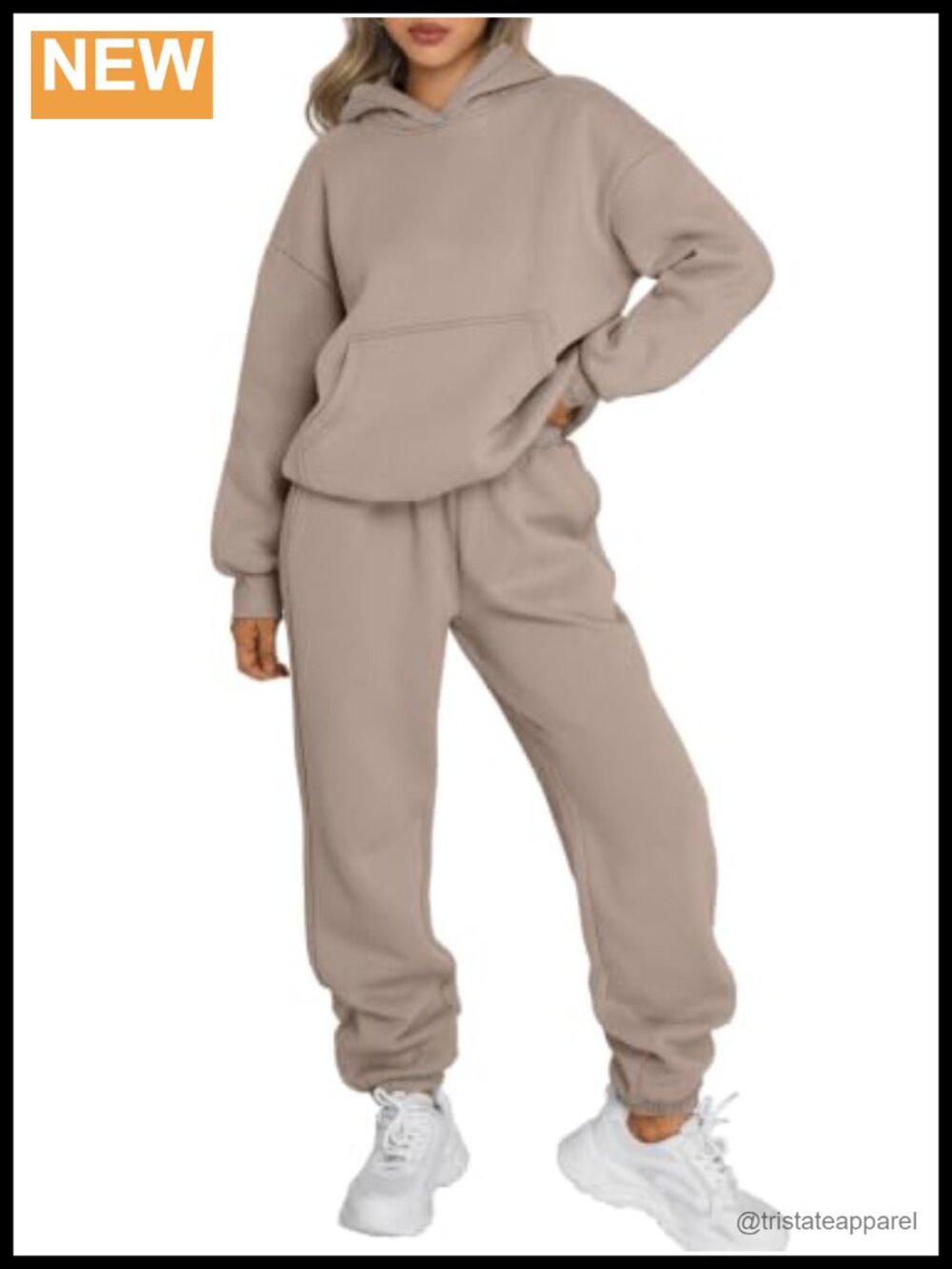 Oversized Cotton Polyester Tracksuit Set Drop Shoulder Hoodie Sweatpants